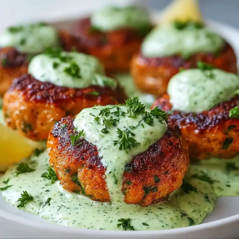 Baked Salmon Meatballs with Creamy Avocado Sauce