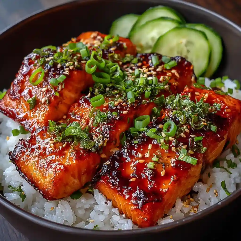Classic Honey Sriracha Salmon Rice Bowl