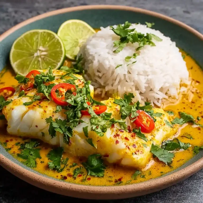 Coconut Lime Fish Curry with Jasmine Rice