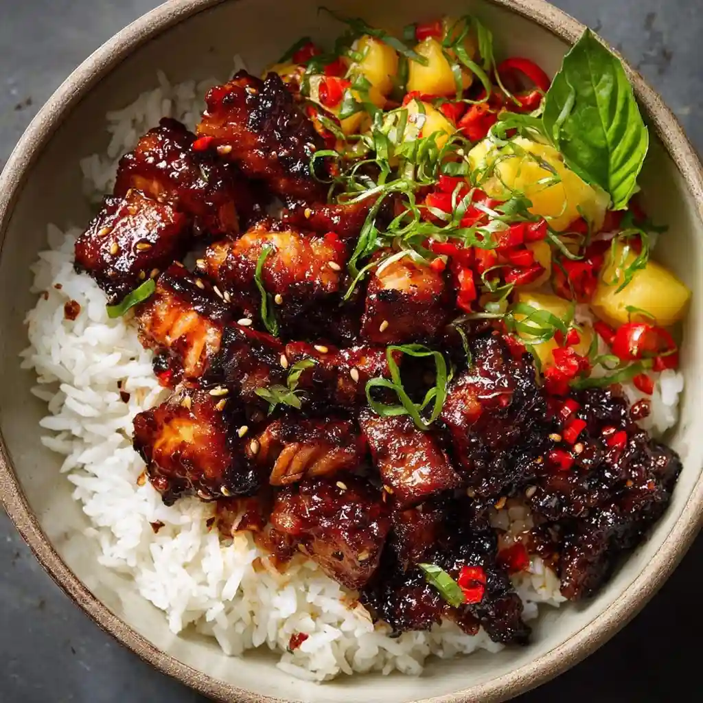 Crispy Honey Ginger Salmon Bowls