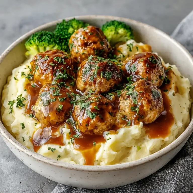 Turkey Meatball Mashed Potato Bowls