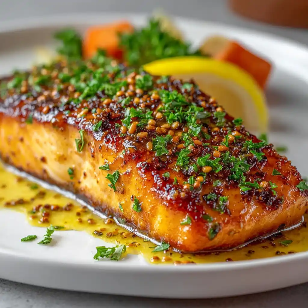 Easy Air Fryer Honey Mustard Salmon Recipe Gluten-free Honey Mustard Salmon Air Fryer Best Honey Mustard For Air Fryer Sal...