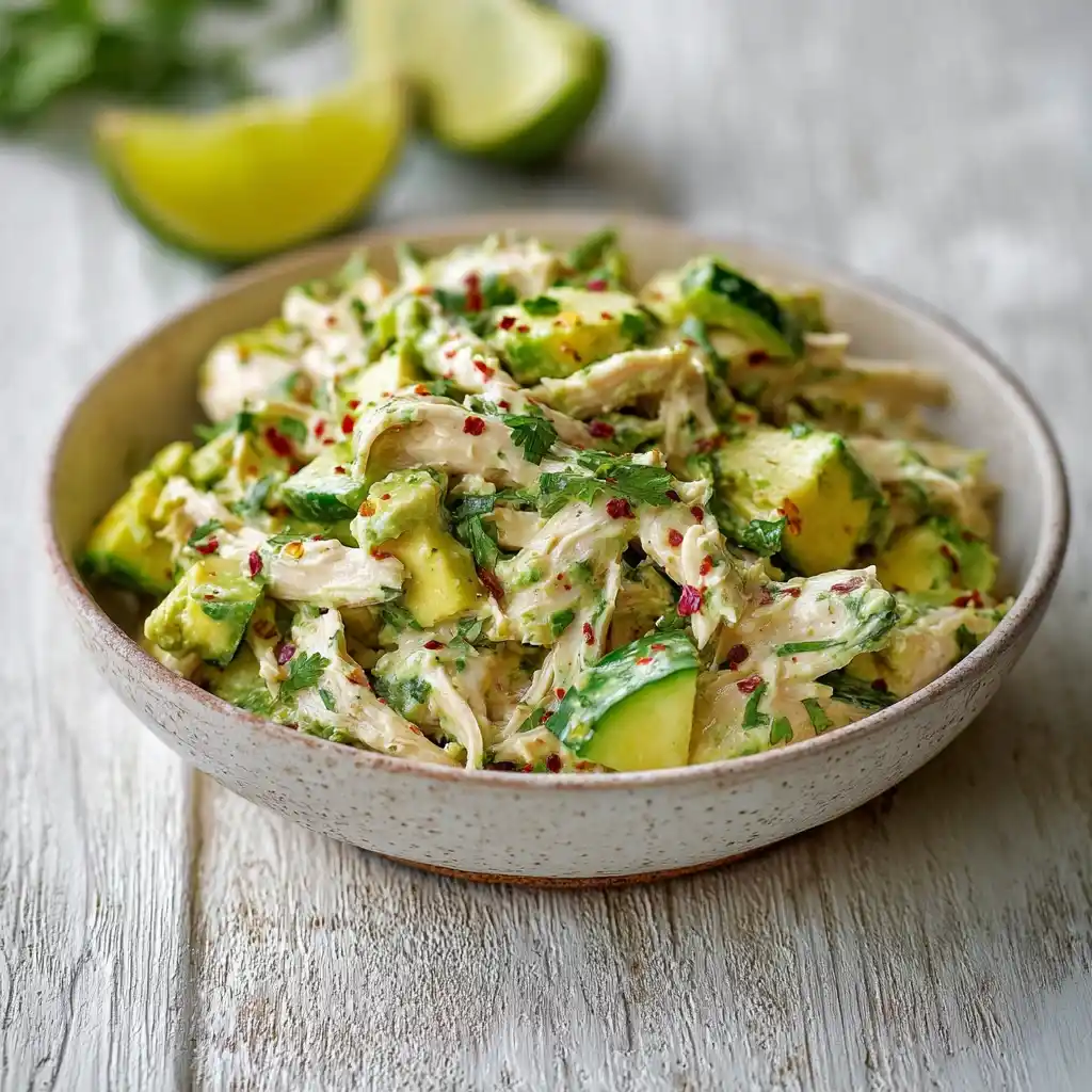 Easy Avocado Chicken Salad Recipe Healthy Avocado Chicken Salad Meal Avocado Chicken Salad Recipe Keto Low Carb Avocado Ch...