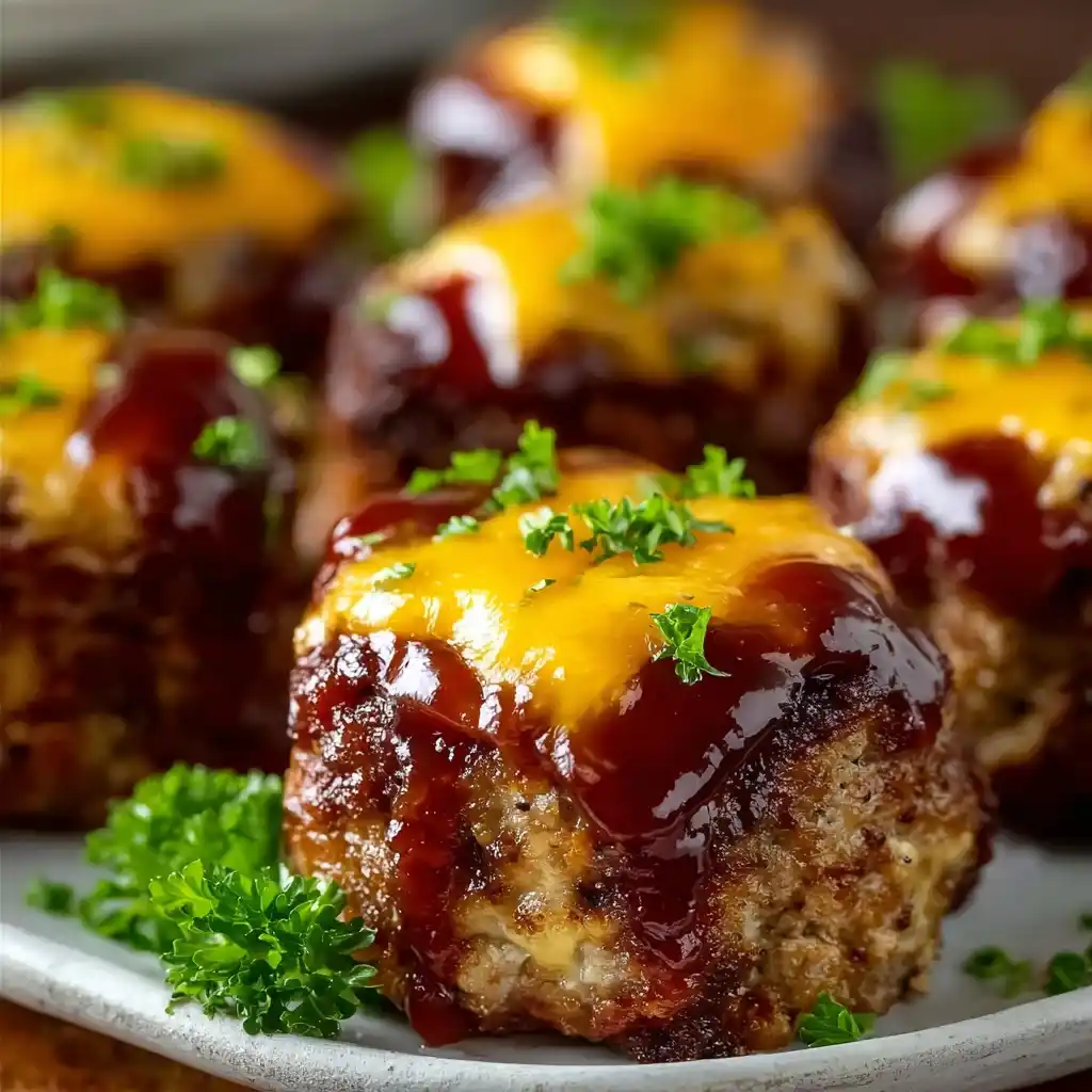 Cheesy Stuffed Meatloaf Bites