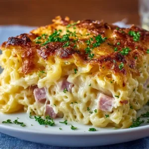 Chicken Ham and Cheese Hash Brown Bake