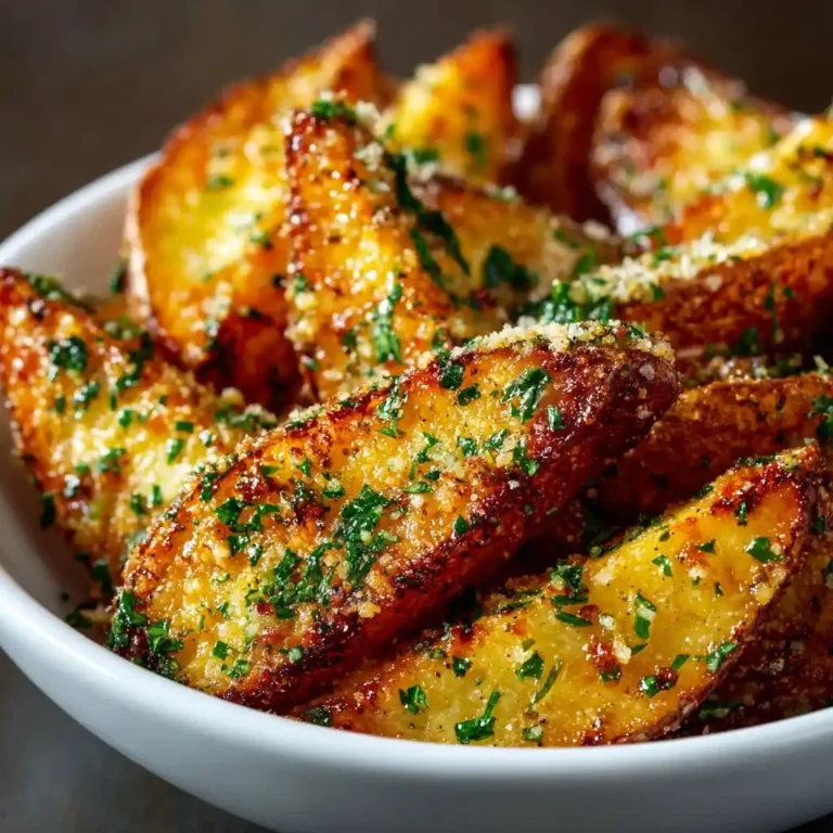 Crispy Garlic Parmesan Potato Wedges