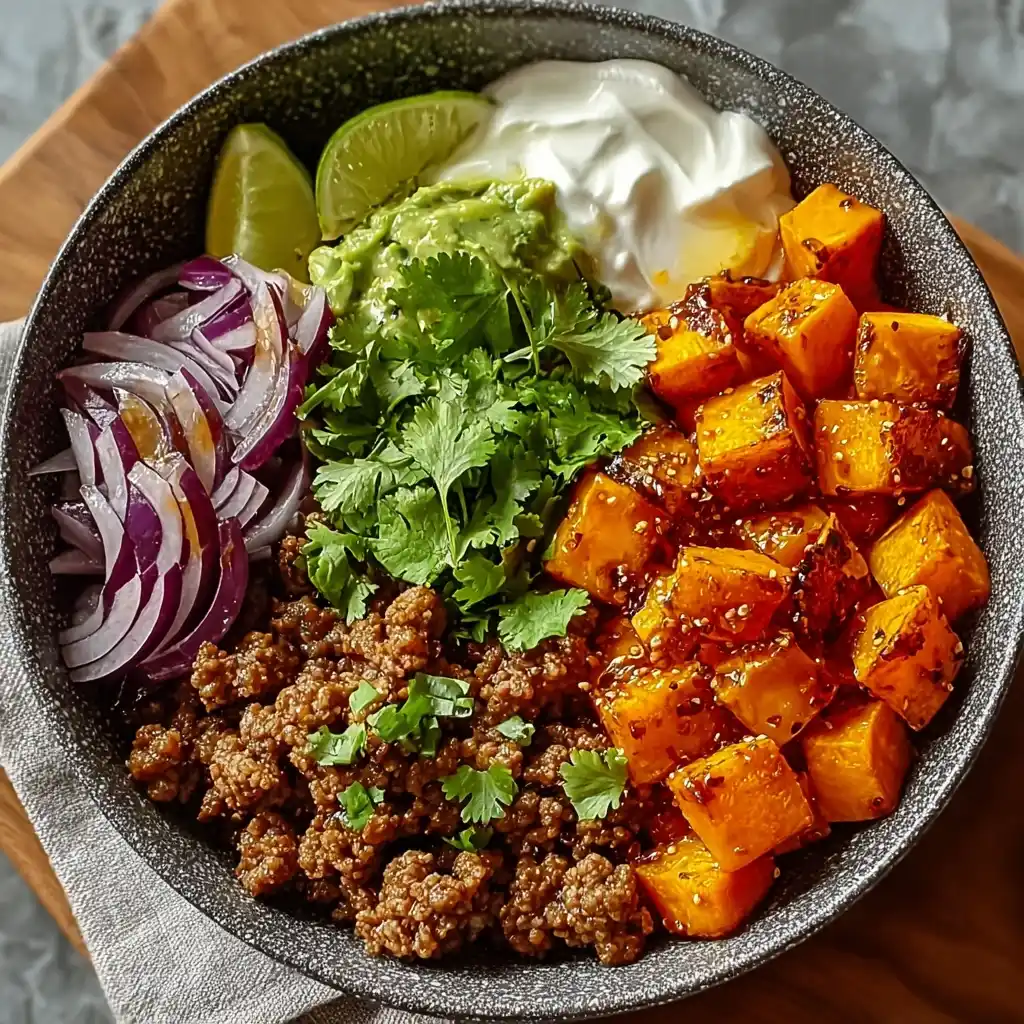 Ground Beef Hot Honey Bowl