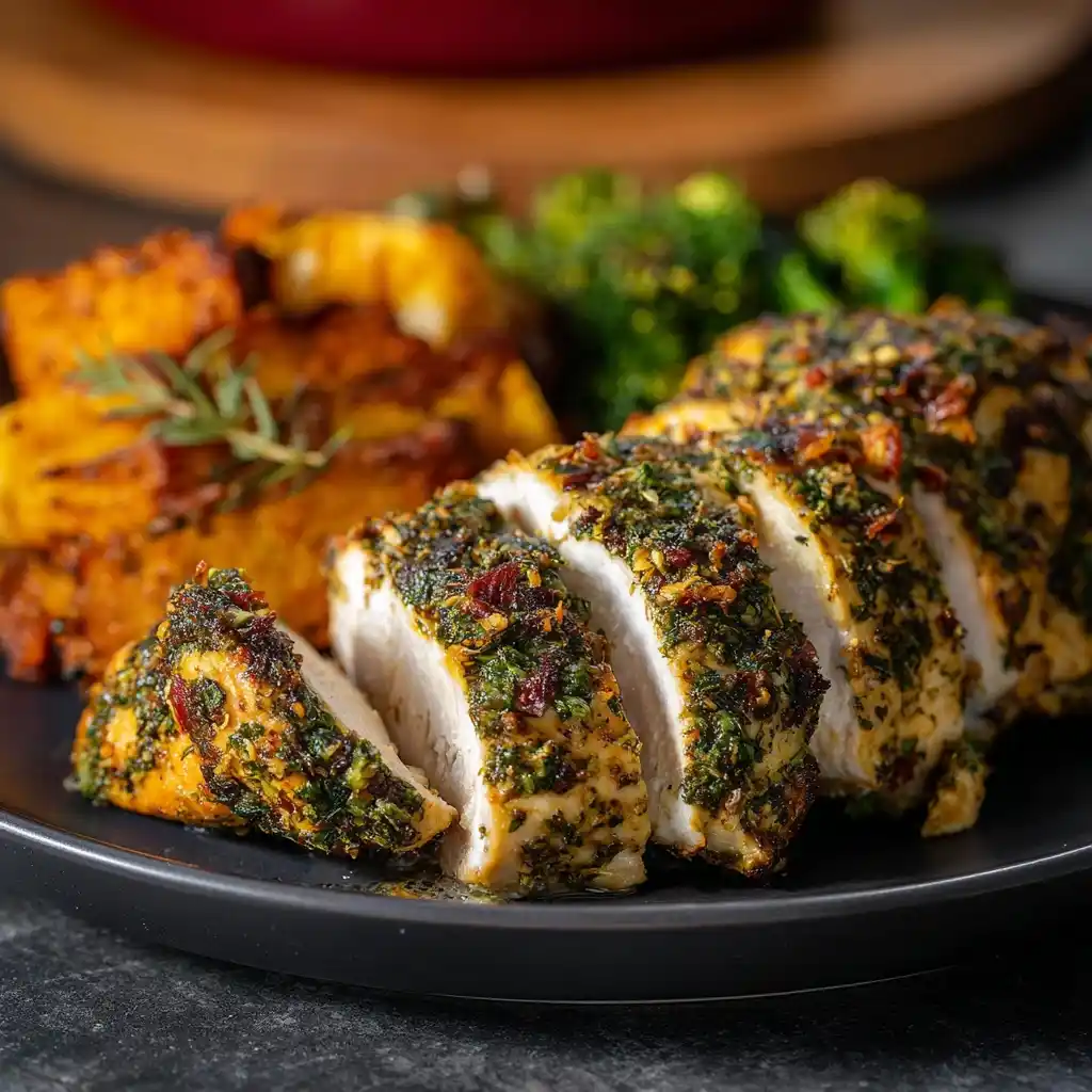 High-protein Herb Garlic Chicken Recipe Low-fat Garlic Herb Chicken Bake Easy Herb And Garlic Protein Chicken Meal Prep Hi...