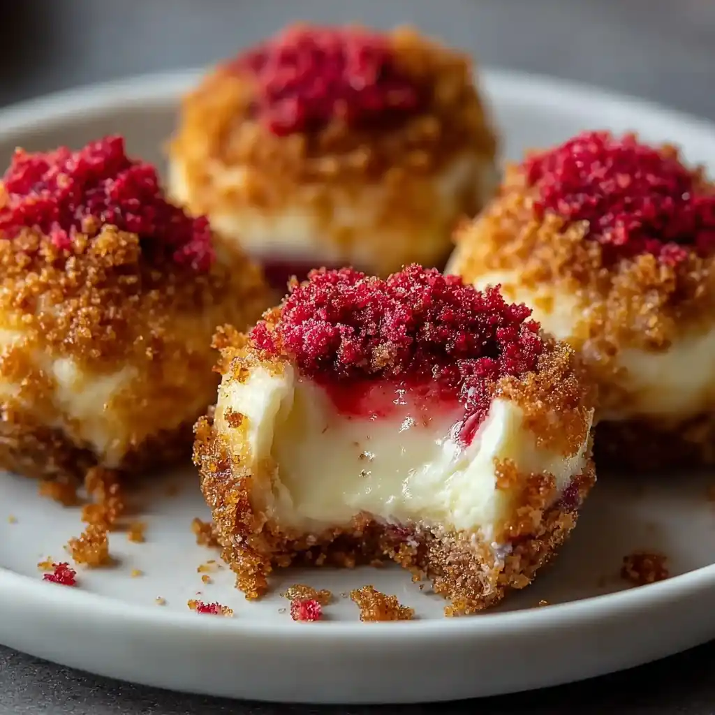 Strawberry Crunch Cheesecake Bites