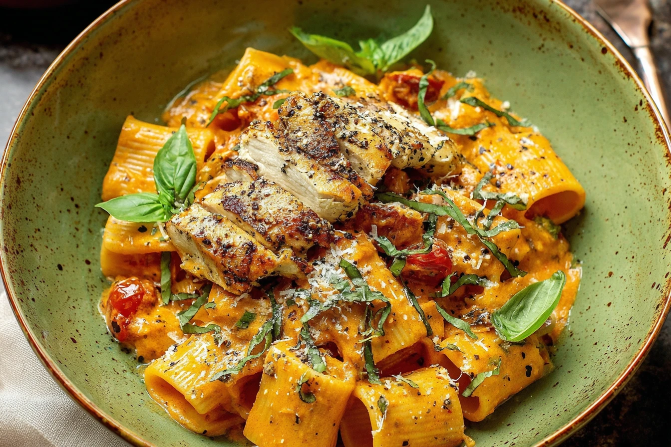 Burst Cherry Tomato Basil Chicken Rigatoni Recipe Easy Cherry Tomato Basil Chicken Pasta Homemade Burst Cherry Tomato Riga...