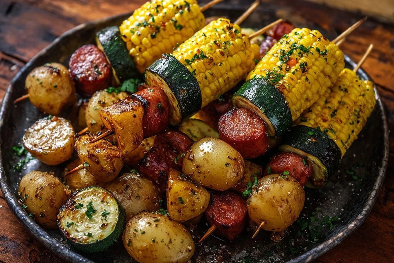 Cowboy Butter Kielbasa Skewers Recipe How To Make Potato Skewers With Cowboy Butter Best Cowboy Butter Sauce For Kielbasa ...