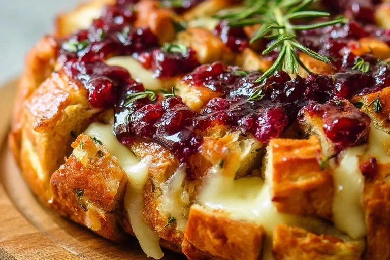 Cranberry Brie Pull Apart Bread Recipe Easy Cranberry Brie Bread Holiday Cranberry Brie Bread Ideas Cranberry Brie Appetiz...