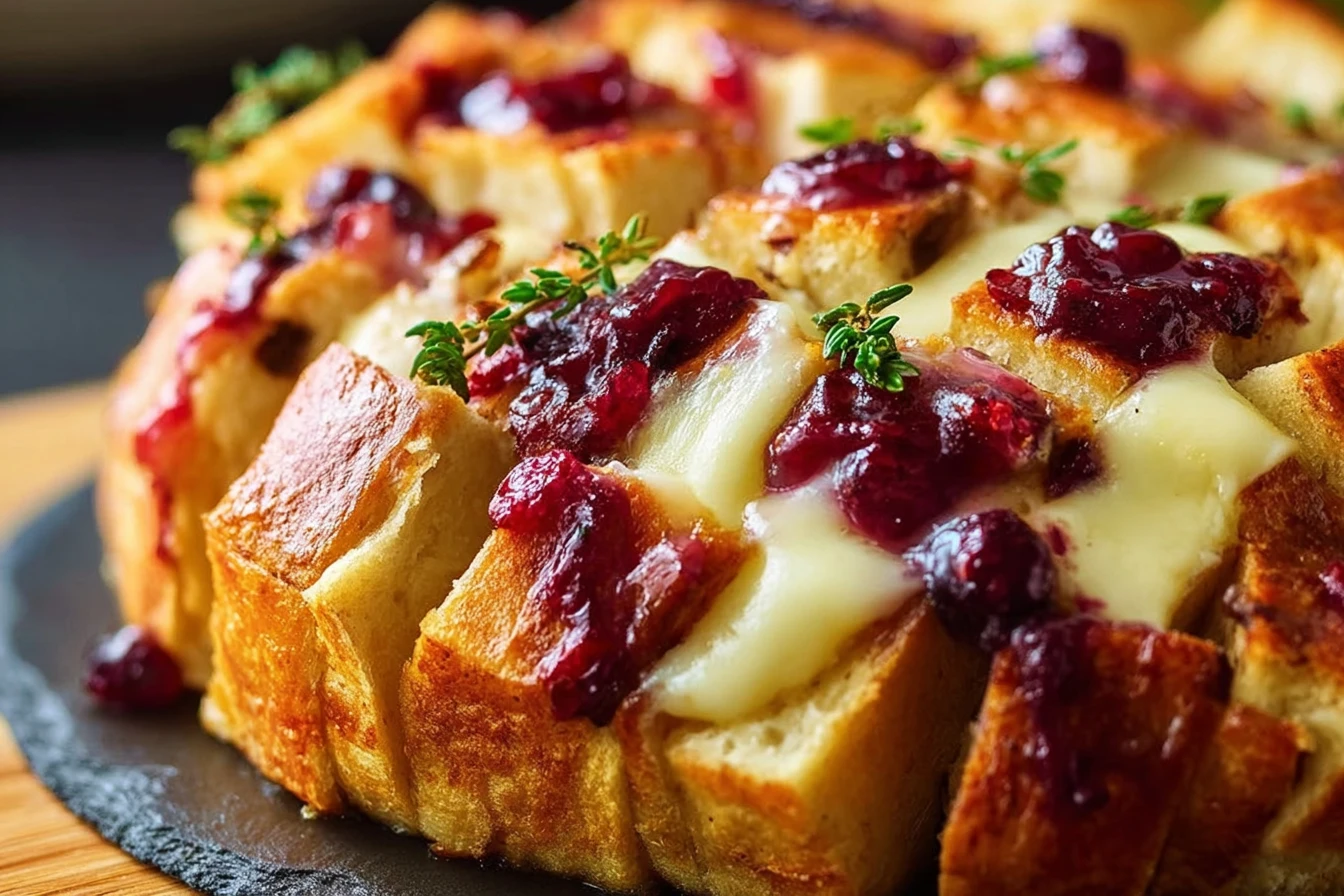 Cranberry Brie Pull Apart Bread Recipe Easy Cranberry Brie Bread Holiday Cranberry Brie Bread Ideas Cranberry Brie Appetiz...