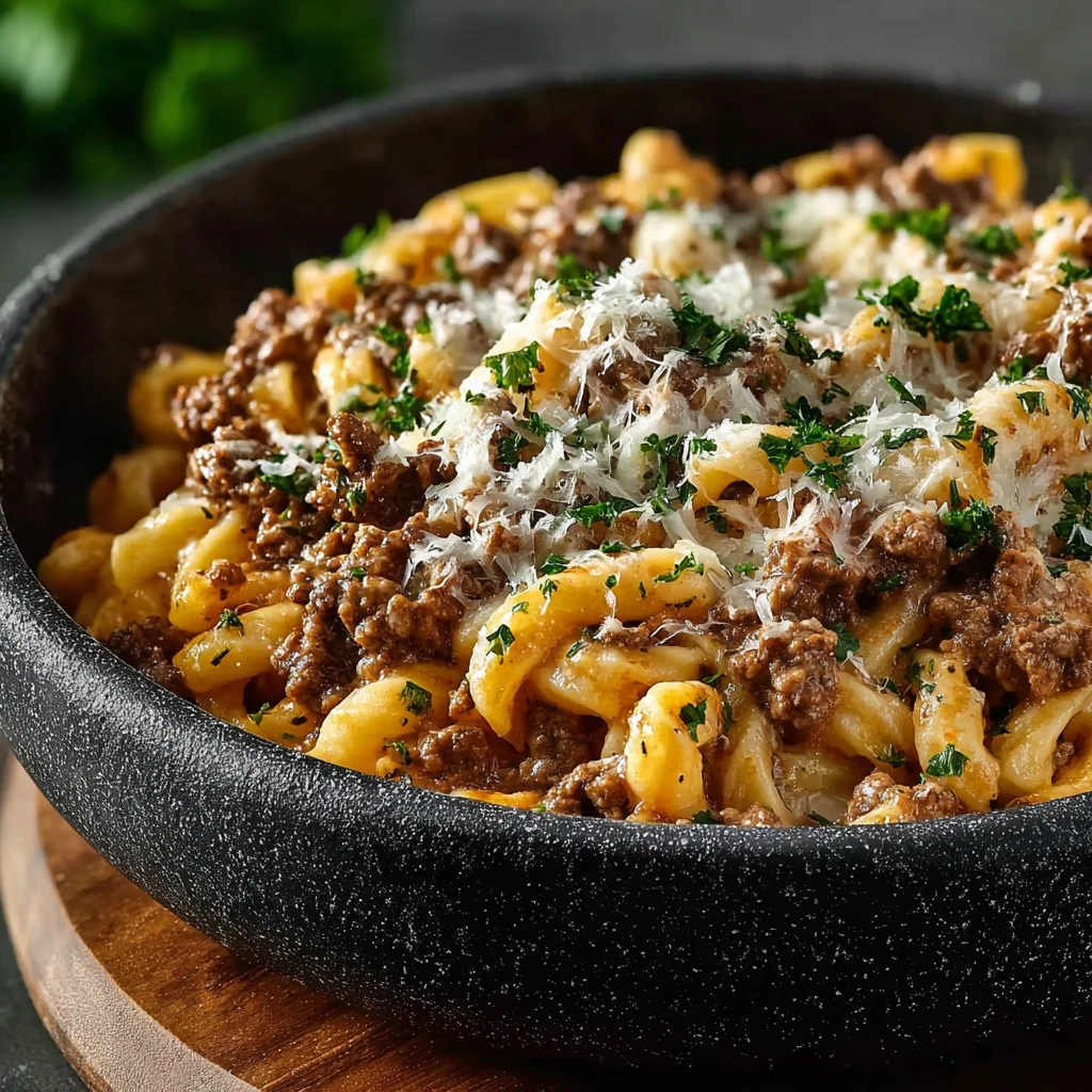 Easy One-pot Creamy Beef Pasta Recipe Garlic Butter Beef Pasta Quick Recipe Best Creamy Garlic Beef Pasta For Dinner How T...