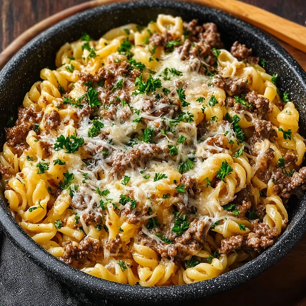 Easy One-pot Creamy Beef Pasta Recipe Garlic Butter Beef Pasta Quick Recipe Best Creamy Garlic Beef Pasta For Dinner How T...