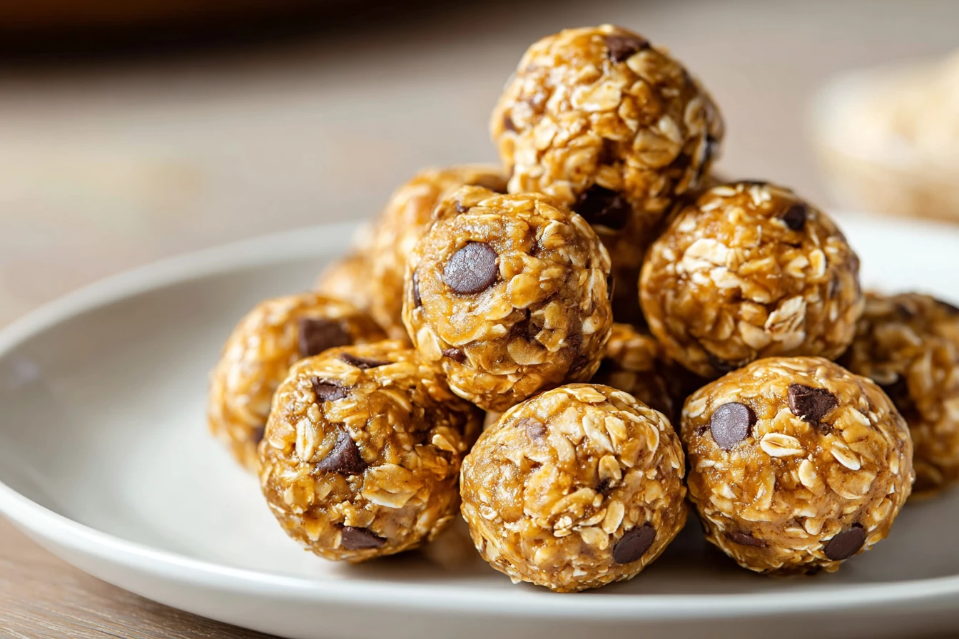 Easy Peanut Butter Oat Balls Recipe No-bake Energy Boost Oat Balls Peanut Butter Oatmeal Balls For Energy Quick Energy Sna...