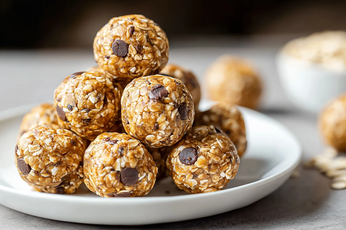 Easy Peanut Butter Oat Balls Recipe No-bake Energy Boost Oat Balls Peanut Butter Oatmeal Balls For Energy Quick Energy Sna...