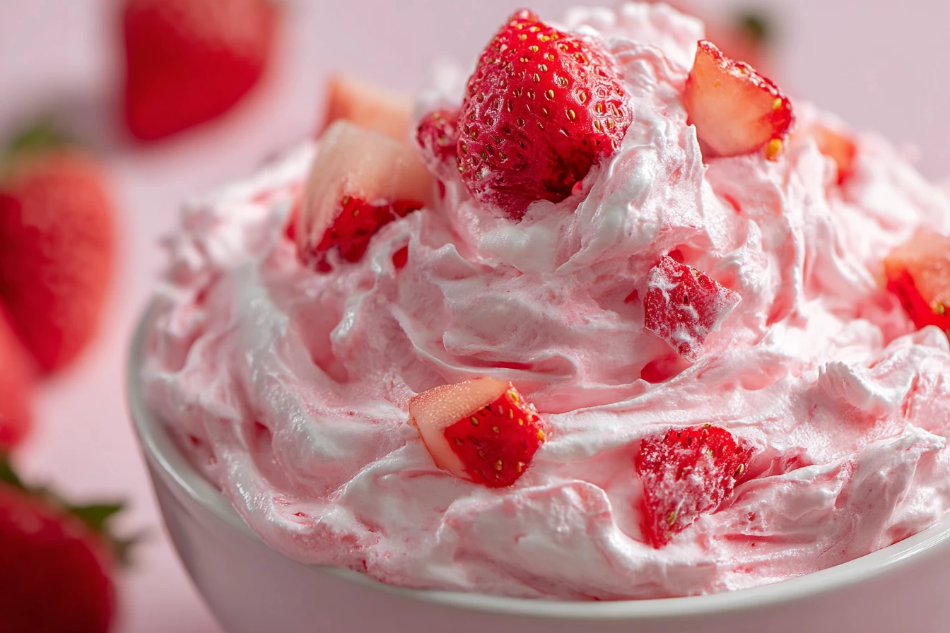Easy Strawberry Fluff Salad Recipe Best Summer Strawberry Fluff Recipe Homemade Strawberry Fluff For Picnics Light Strawbe...