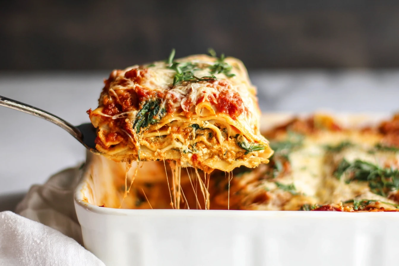 Easy Vegetarian Spinach Pumpkin Lasagna Recipe Homemade Spinach And Pumpkin Lasagna Vegetarian Best Cheese For Vegetarian ...