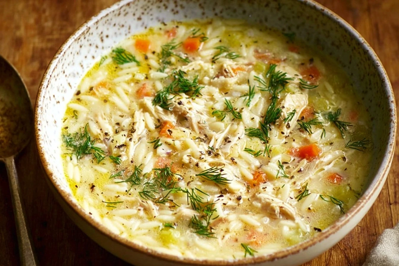 Lemony Chicken Orzo Soup Recipe Easy Lemon Chicken Orzo Soup Best Lemony Chicken Orzo Soup How To Make Lemony Chicken Orzo...