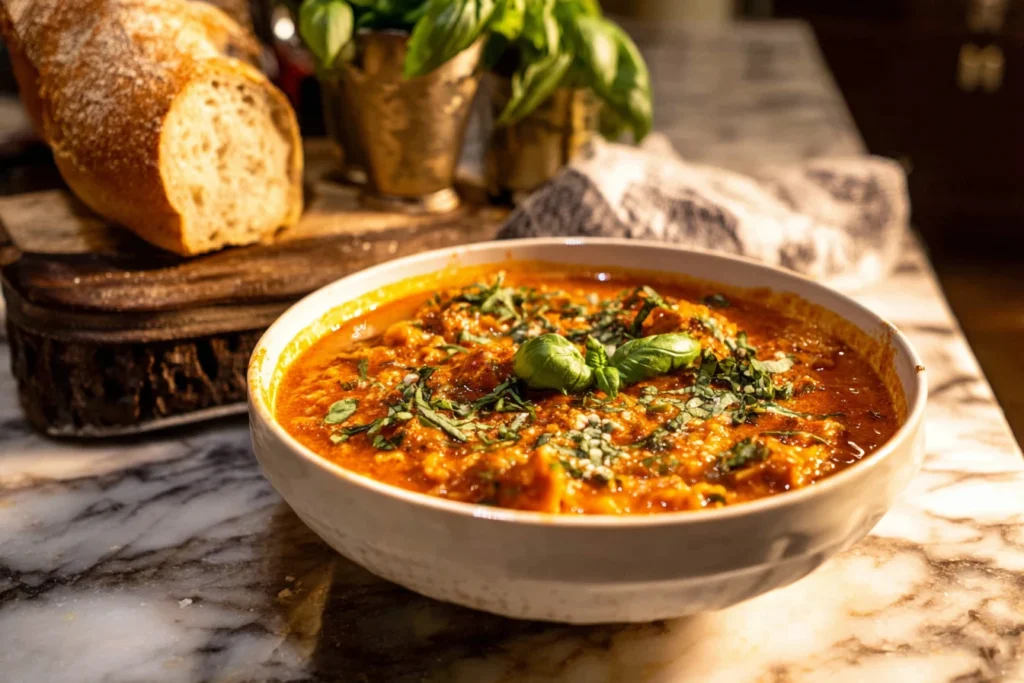 One Pot Creamy Italian Lasagna Soup