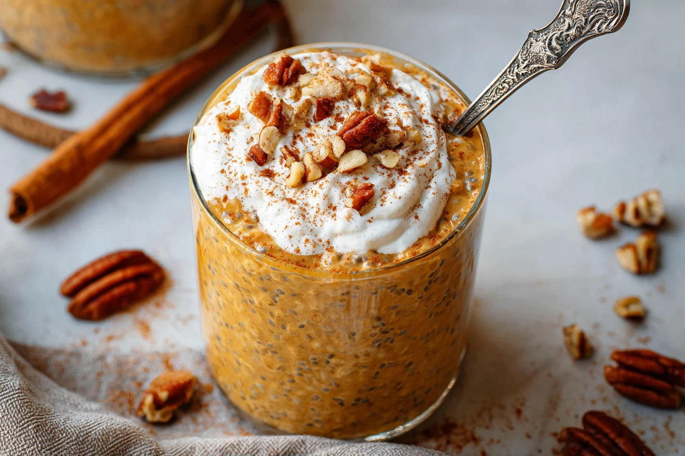 Pumpkin Pie Overnight Oats Recipe Chia Seed Pumpkin Pie Oats Healthy Pumpkin Pie Oats Breakfast Vegan Pumpkin Pie Chia Oat...