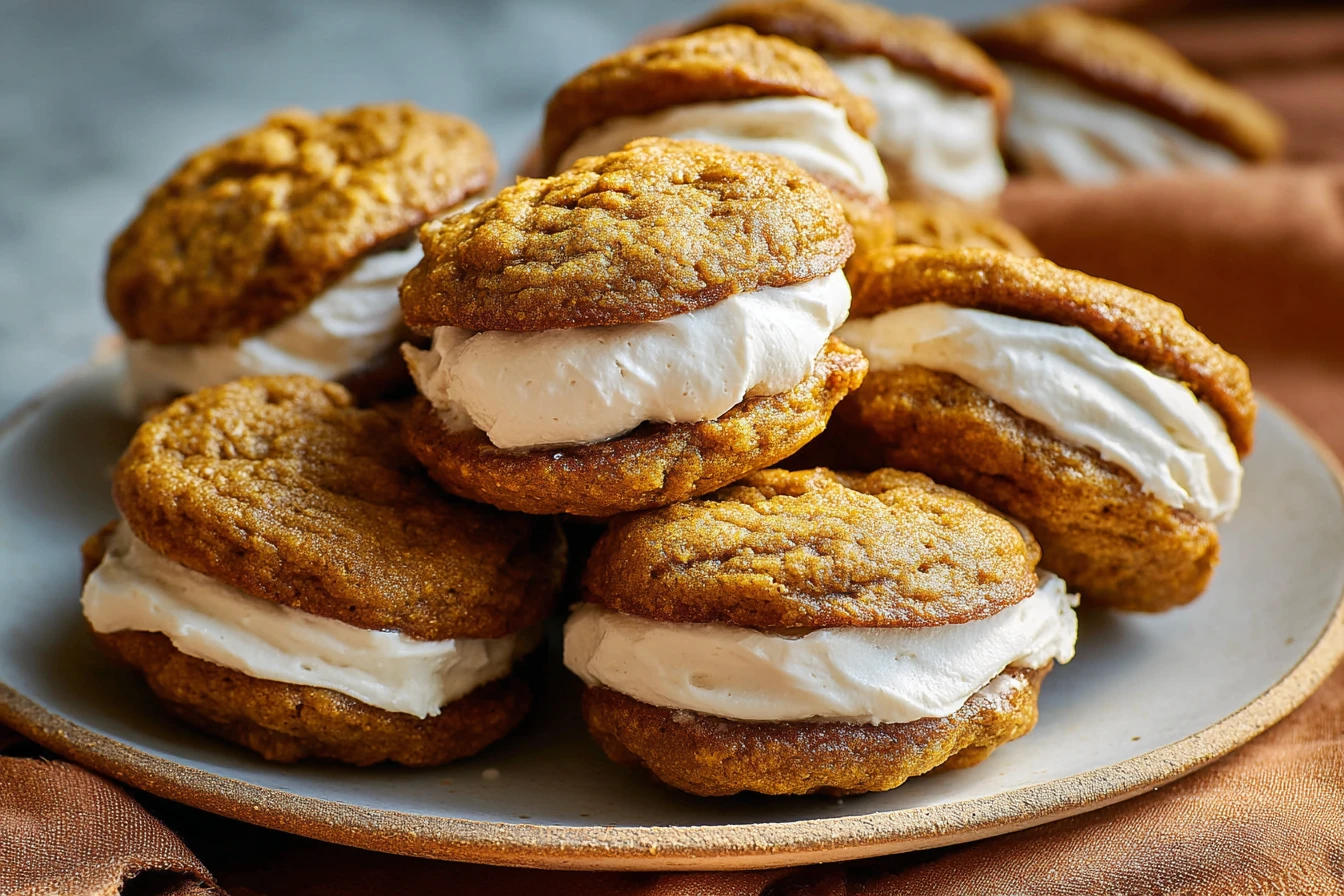 Salted Brown Butter Pumpkin Oatmeal Cream Pies Recipe How To Make Pumpkin Oatmeal Cream Pies Brown Butter Cream Cheese Fil...
