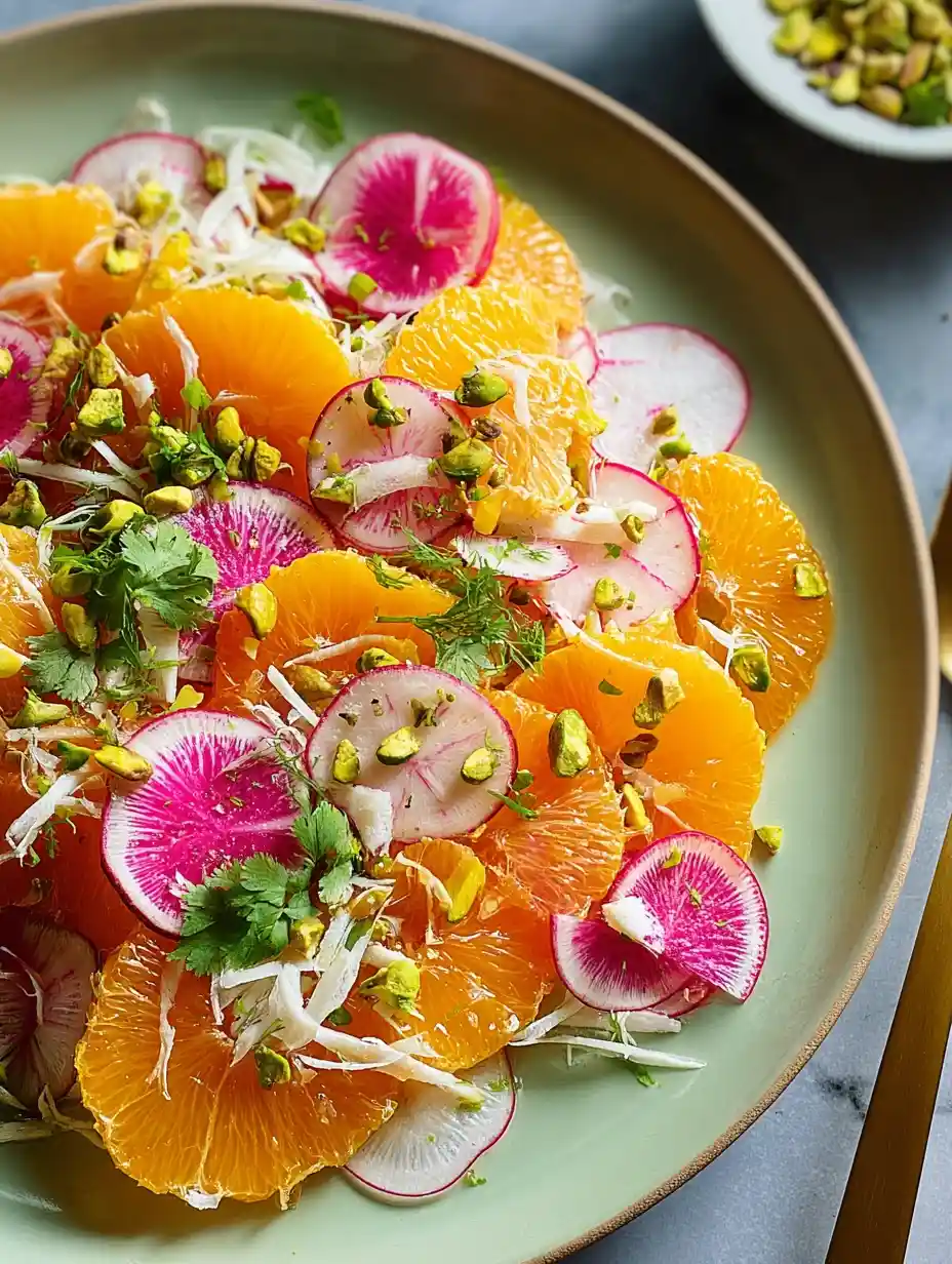 Amazing Orange and Radish Salad With Pistachios Delight