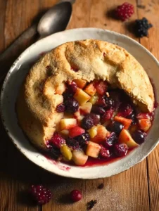 Baked fruity autumn pudding