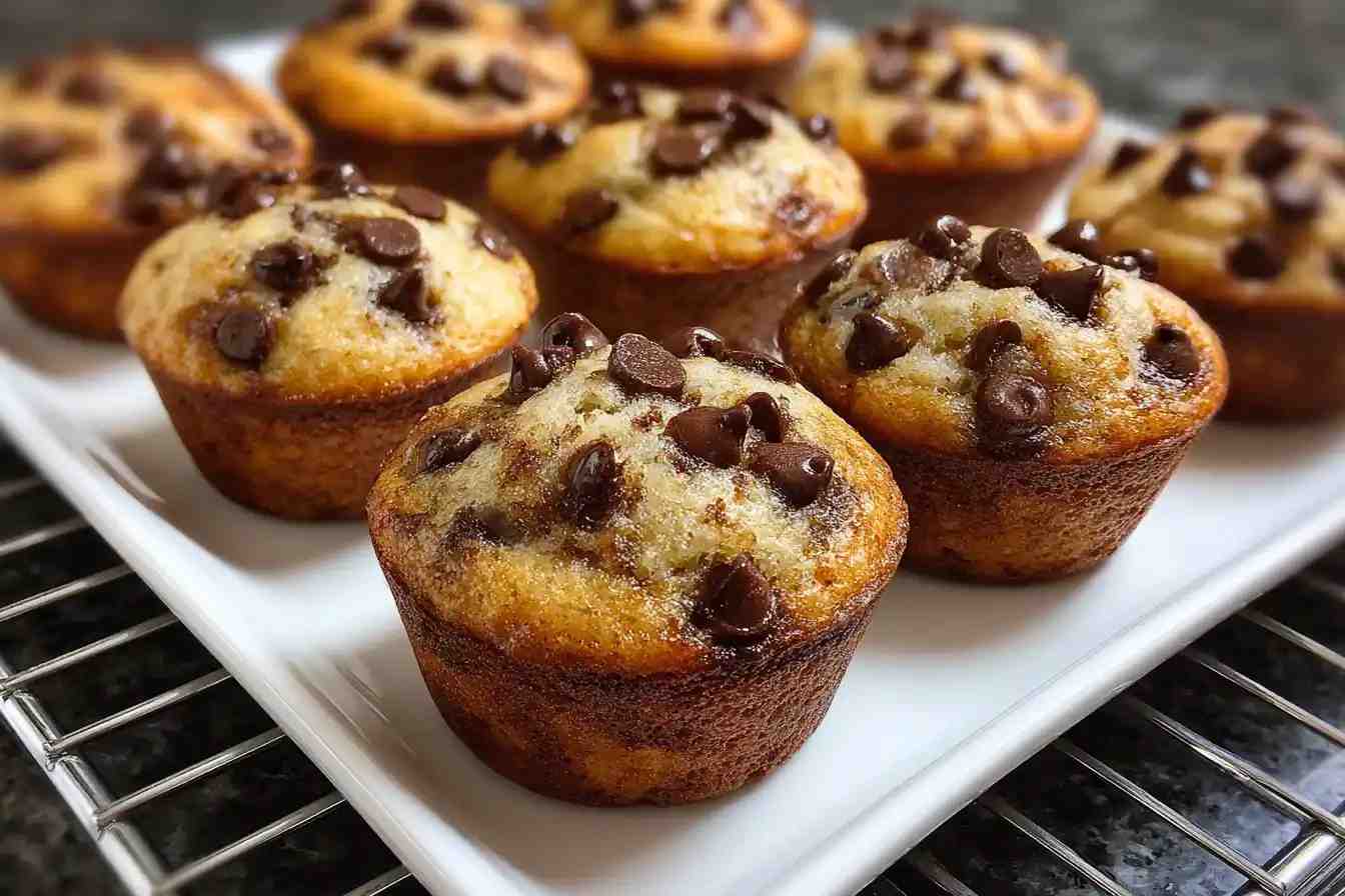 Easy Banana Chocolate Chip Mini Muffin Recipe Homemade Banana Chocolate Chip Muffins Best Mini Muffin Recipes For Kids Glu...