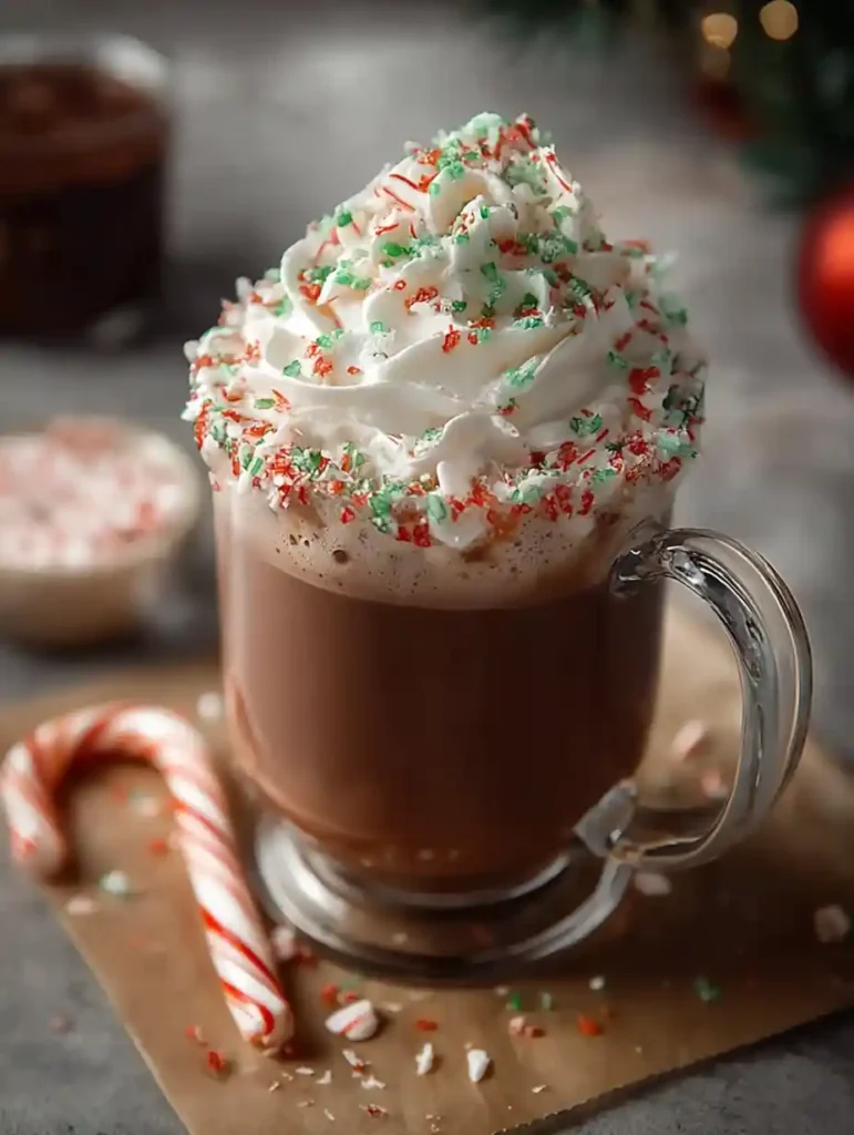 Best Candy Cane Hot Chocolate Recipe Homemade Candy Cane Hot Chocolate Mix Candy Cane Hot Chocolate Gift Ideas Vegan Candy...