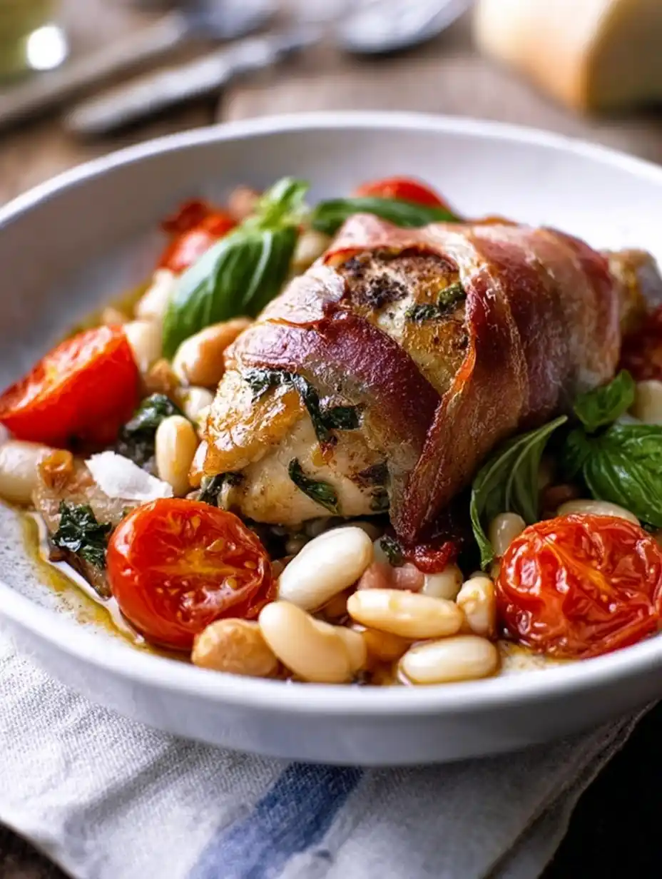 Italian Chicken Ham Basil Beans Roasted Tomatoes Garlic Summer End Italian