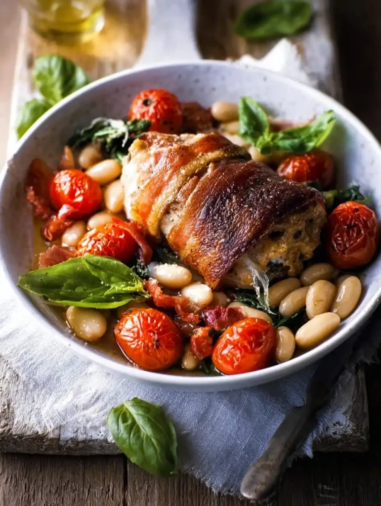 Italian Chicken Ham Basil Beans Roasted Tomatoes Garlic Summer End Italian