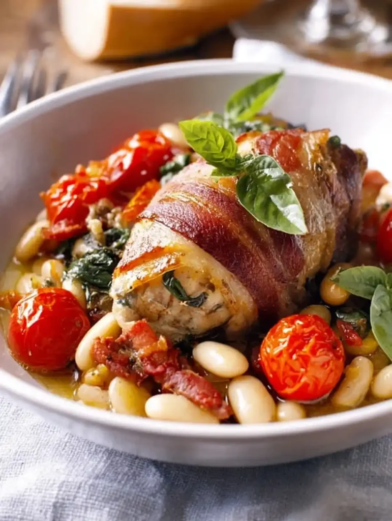 Italian Chicken Ham Basil Beans Roasted Tomatoes Garlic Summer End Italian