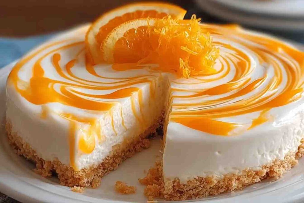 No-bake Orange Creamsicle Cheesecake Recipe Easy No-bake Orange Cheesecake Homemade Orange Creamsicle Cheesecake No-bake B...