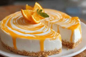 No-bake Orange Creamsicle Cheesecake Recipe Easy No-bake Orange Cheesecake Homemade Orange Creamsicle Cheesecake No-bake B...