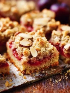 Plum and Almond Crumble Slice
