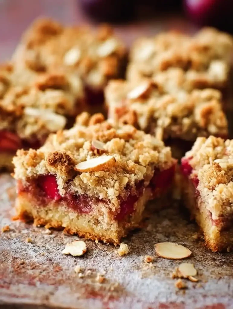 Crumble Slice Plum Almond Traybake Fruit Spice New-season Crumble