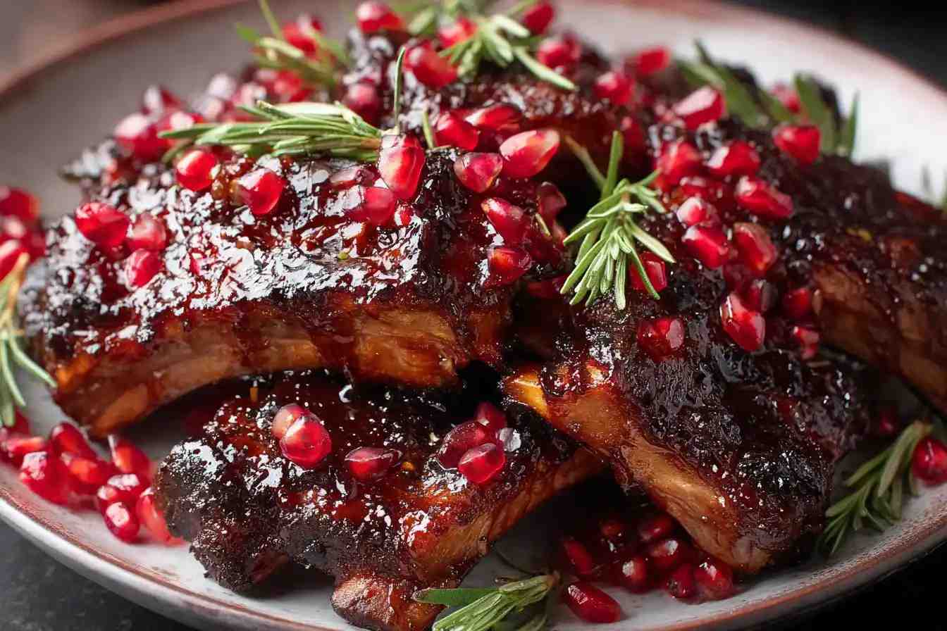 Pomegranate-Glazed Christmas Ribs