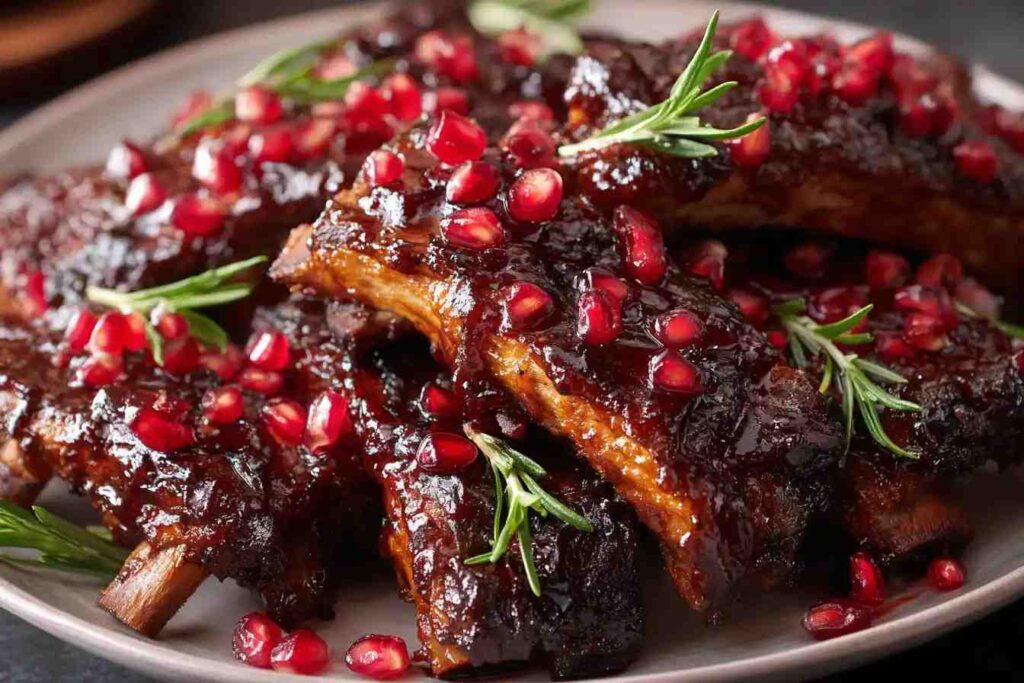 Pomegranate-Glazed Christmas Ribs