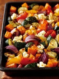 Roasted Vegetables Autumn Lancashire Cheese Vegetarian Supper Traybake Roasted Vegetables