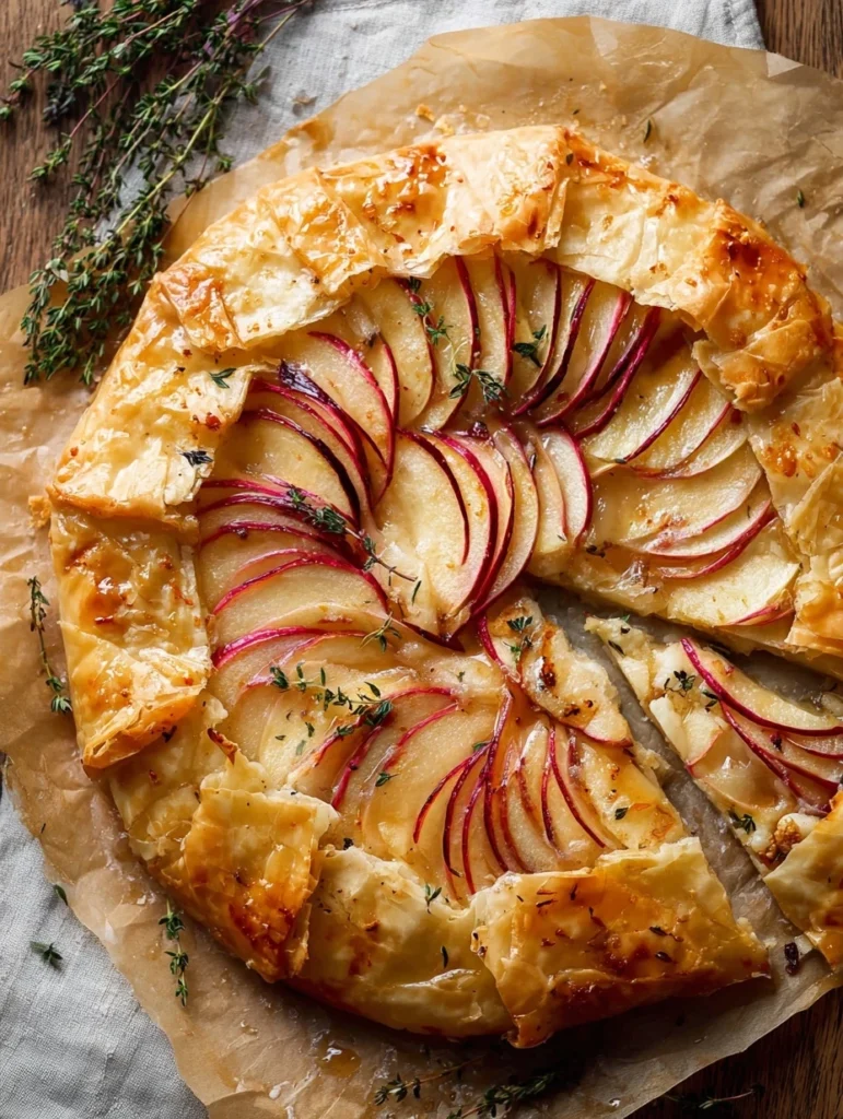 Apple Brie Phyllo Galette