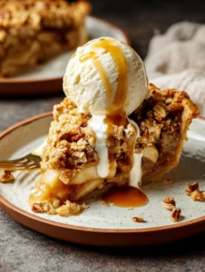 Bourbon Salted Caramel Pear Pie