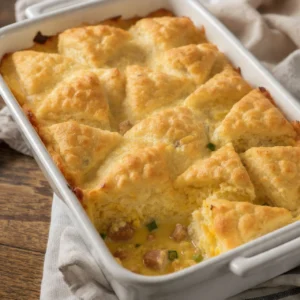Biscuits and Gravy Breakfast Casserole