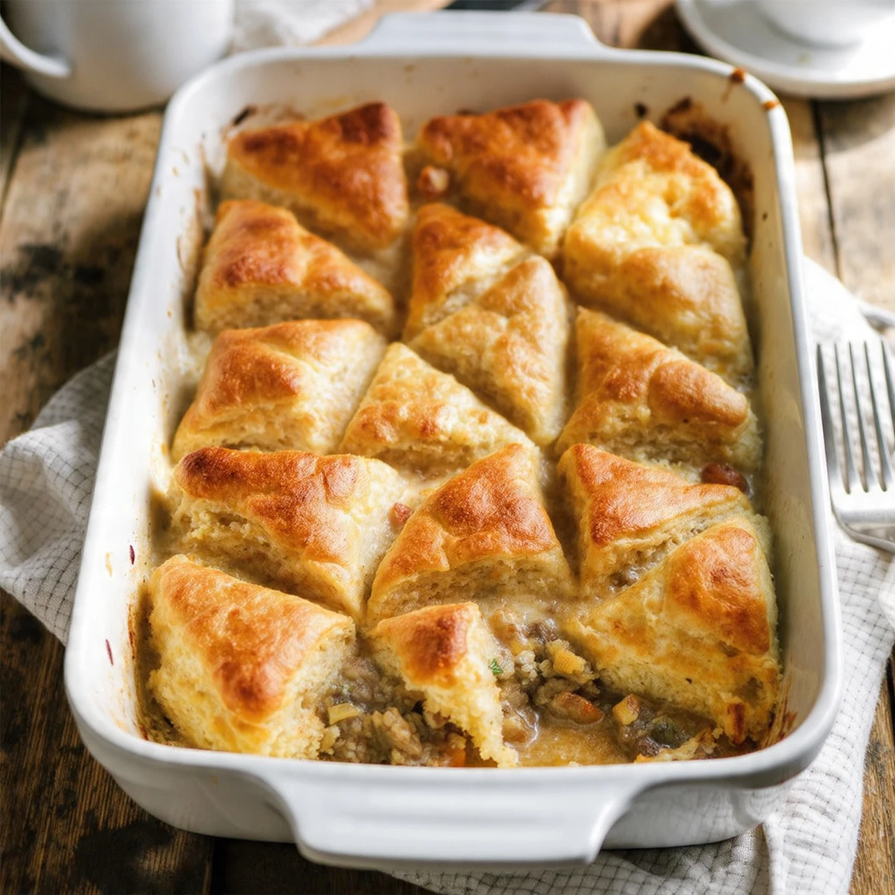 Biscuits Gravy Breakfast Casserole