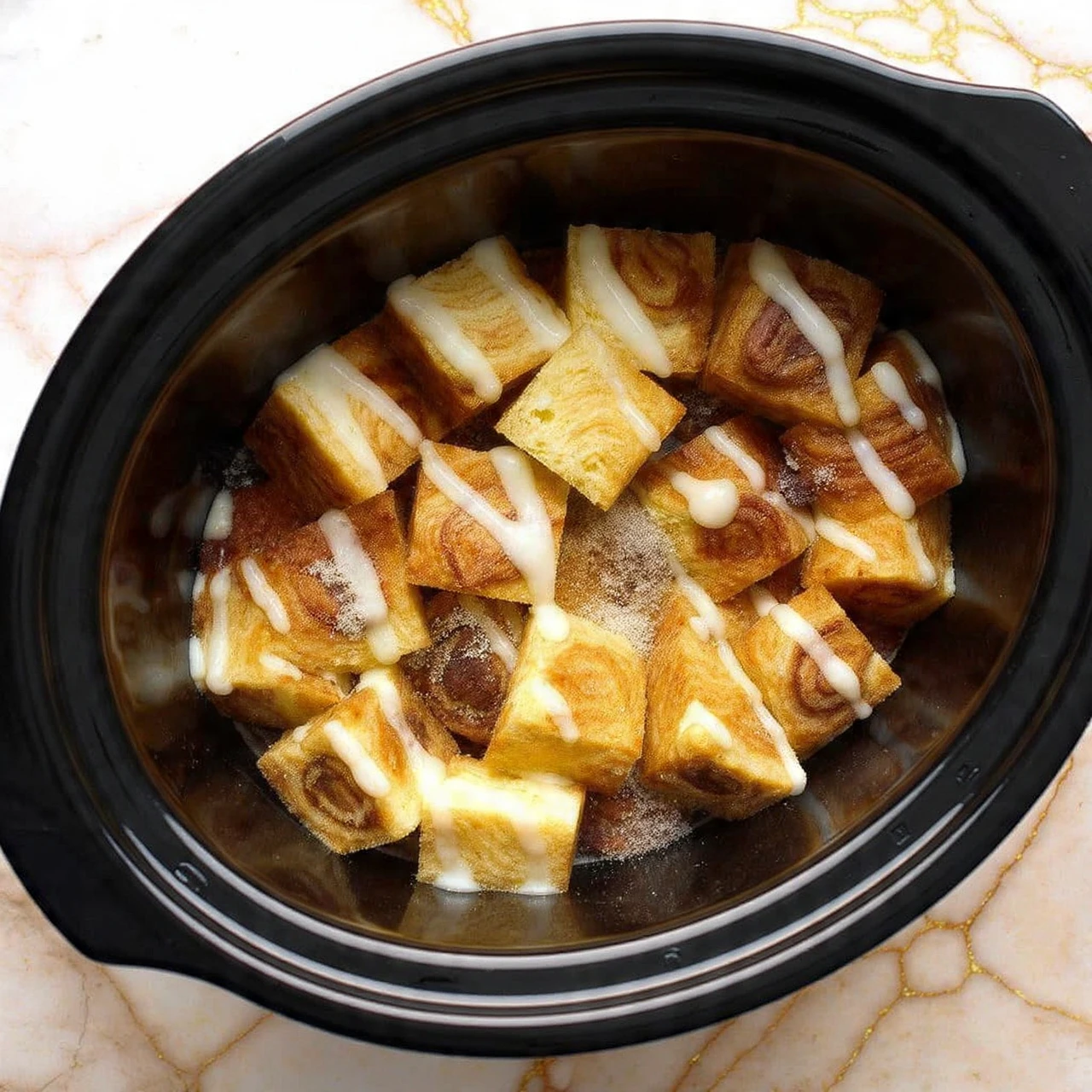 Crockpot Cinnamon Roll Casserole