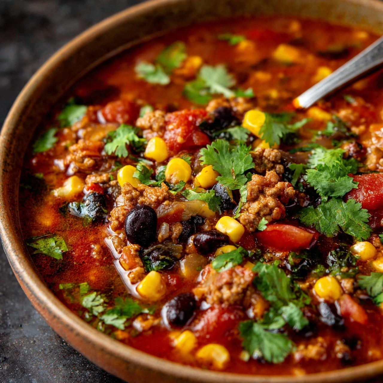 Easy Hearty Taco Soup Recipe Best Taco Soup With Ground Beef Slow Cooker Taco Soup Healthy Homemade Taco Soup Low Sodium Q...
