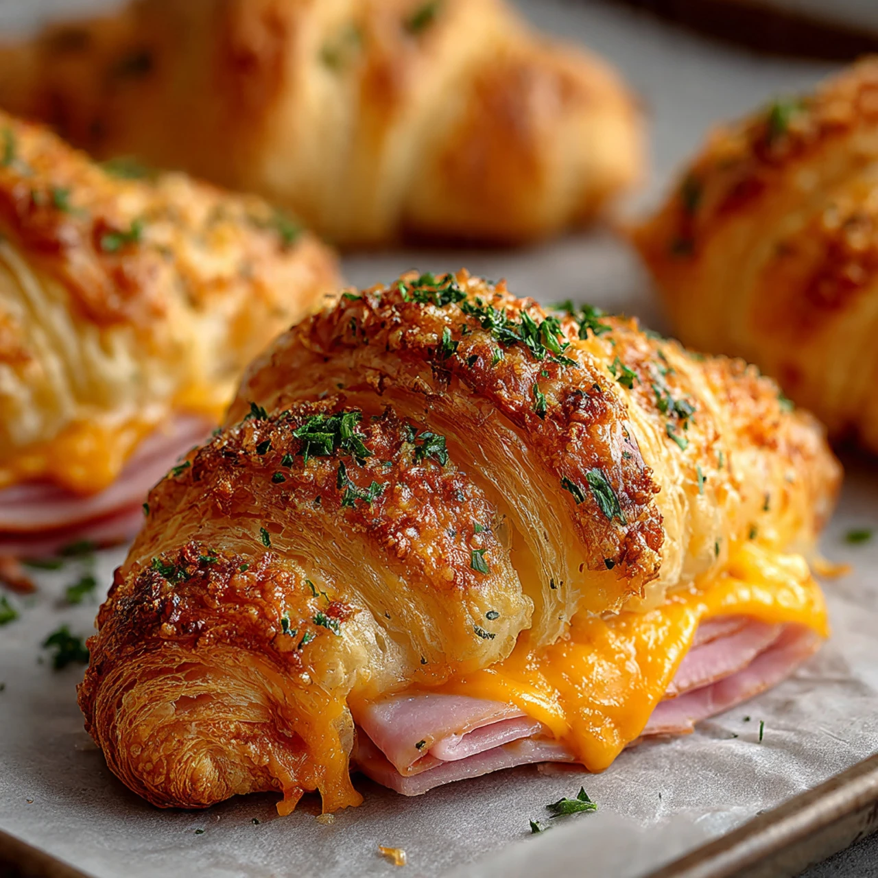 Ham Cheddar Crescent Roll-Ups