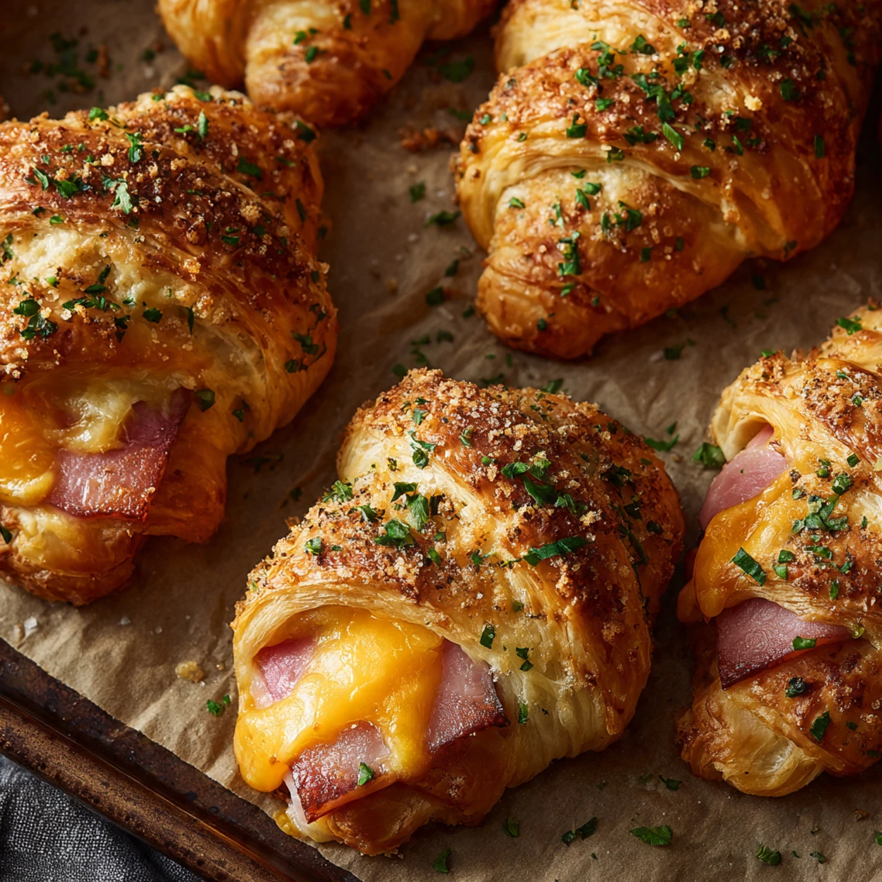 Ham Cheddar Crescent Rollups