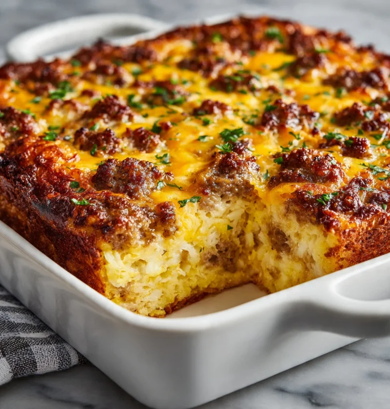 Sausage Hash Brown Breakfast Casserole